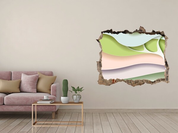 Adesivo buco nel muro Un muro in rovina che si affaccia sul paesaggio