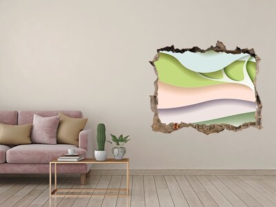 Adesivo buco nel muro Un muro in rovina che si affaccia sul paesaggio