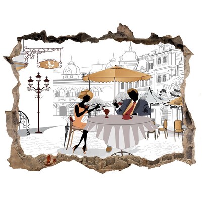 Adesivo buco nel muro Caffè in stile europeo