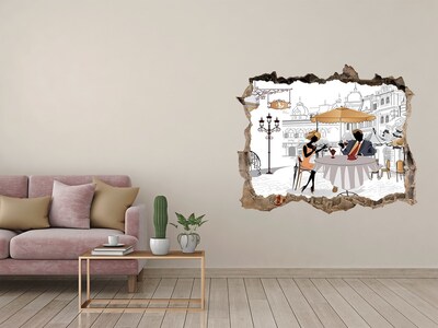 Adesivo buco nel muro Caffè in stile europeo