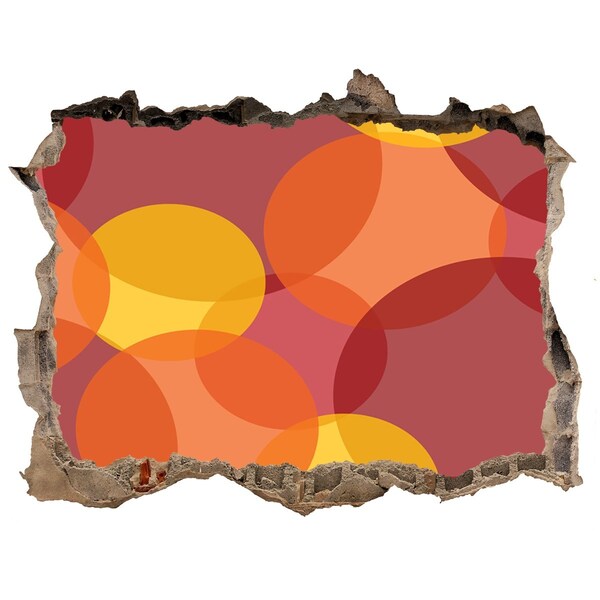 Finto buco nel muro 3D Cerchi colorati su uno sfondo di cemento