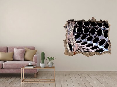 Adesivo buco nel muro Rete metallica attraverso un foro nel muro