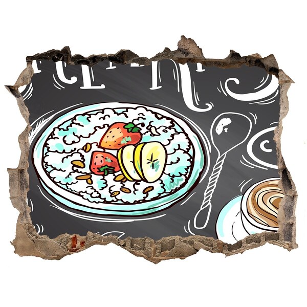 Sticker buco nel muro Colazione retrò