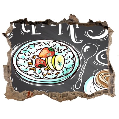 Sticker buco nel muro Colazione retrò