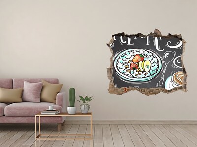 Sticker buco nel muro Colazione retrò