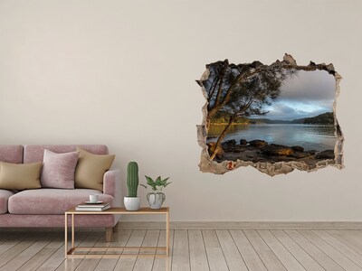 Sticker buco nel muro Pace in riva all'acqua