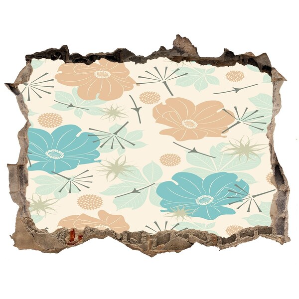 Sticker buco nel muro Motivo floreale sulla parete