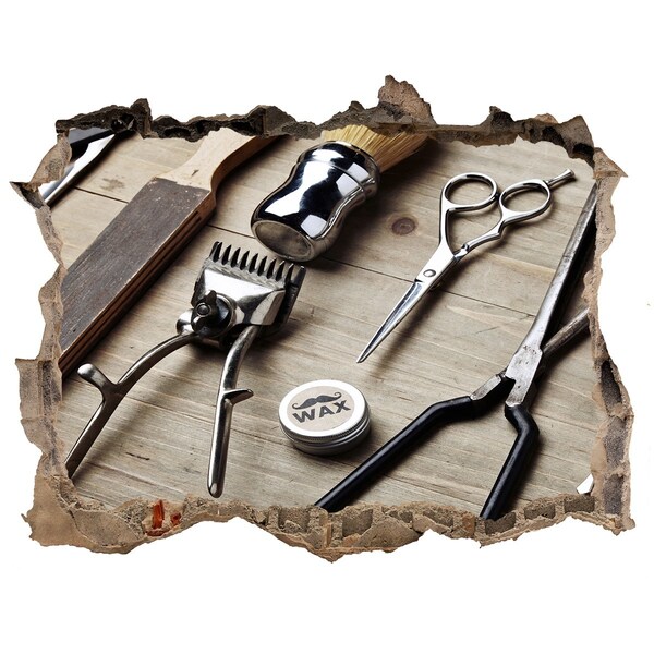 Sticker buco nel muro Laboratorio di acconciatura