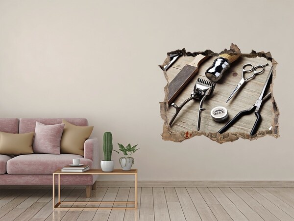 Sticker buco nel muro Laboratorio di acconciatura