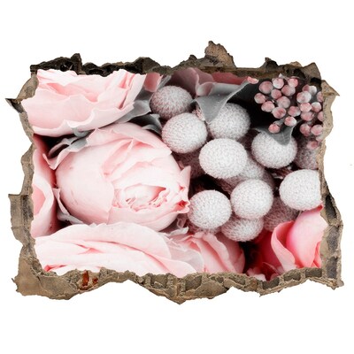 Finto buco nel muro 3D Un paradiso di fiori dietro il muro