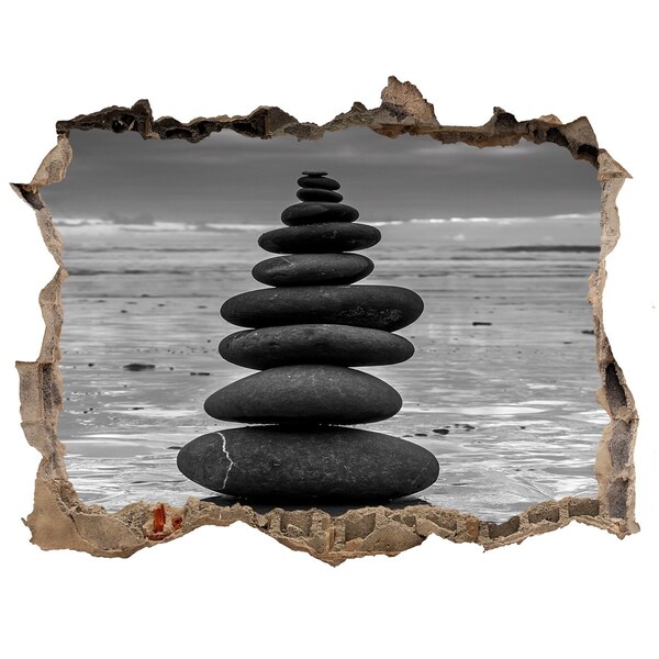 Adesivo buco nel muro Torri di pietra sulla spiaggia