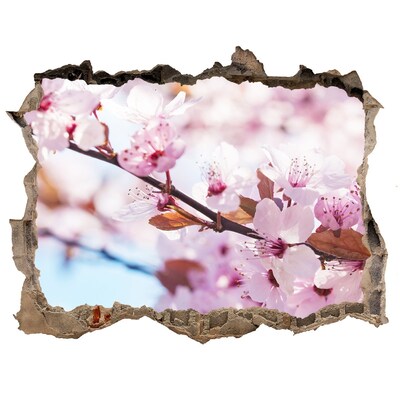 Sticker buco nel muro Un'oasi floreale dietro il muro