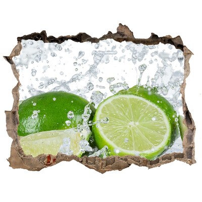 Finto buco nel muro 3D Limoni in un'esplosione d'acqua
