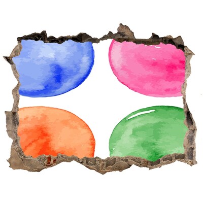 Finto buco nel muro 3D Palline colorate in un buco nel muro