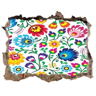 Adesivo buco nel muro Motivo floreale sulla parete