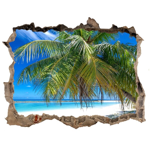 Sticker buco nel muro Spiaggia tropicale con palme