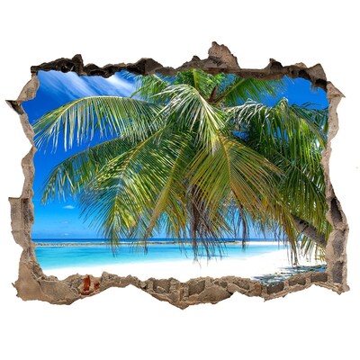 Sticker buco nel muro Spiaggia tropicale con palme