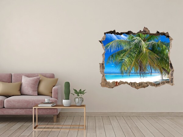 Sticker buco nel muro Spiaggia tropicale con palme