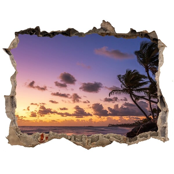 Sticker buco nel muro Tramonto sulla spiaggia