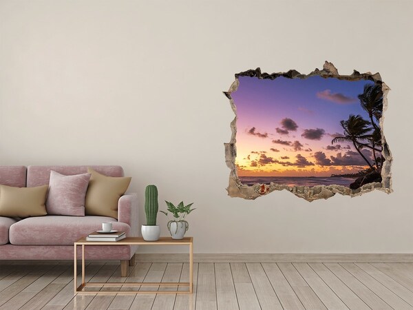 Sticker buco nel muro Tramonto sulla spiaggia