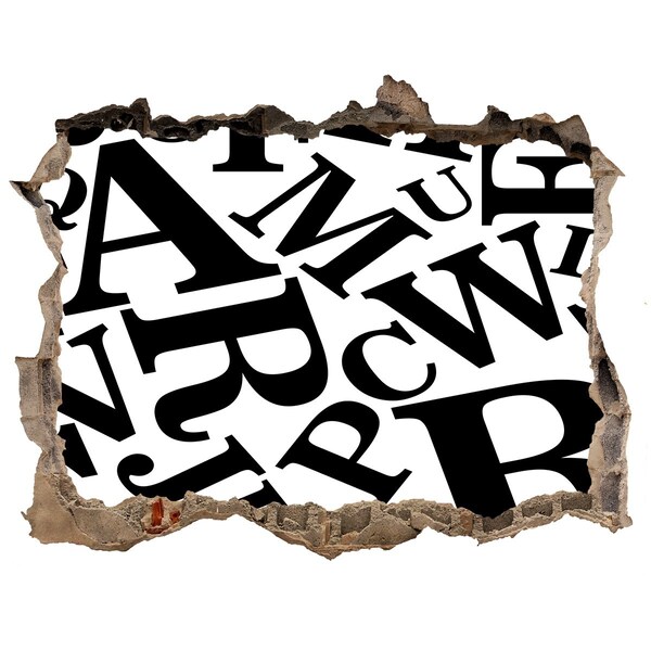 Finto buco nel muro 3D Lettere spezzate sul muro