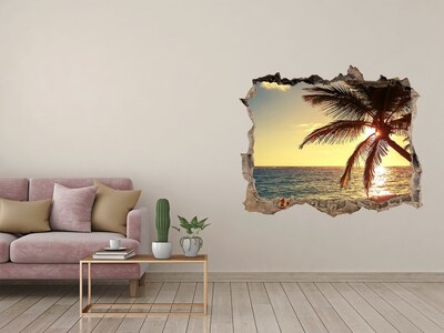 Finto buco nel muro 3D Tramonto sulla spiaggia