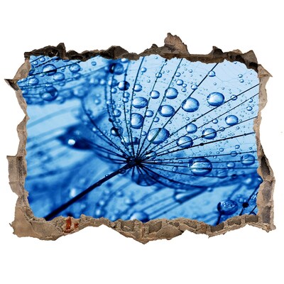 Finto buco nel muro 3D Gocce d'acqua su un fiore delicato