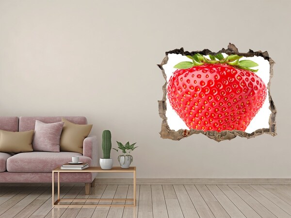 Adesivo buco nel muro Fragola succosa attraverso il muro
