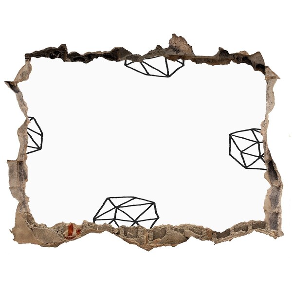 Sticker buco nel muro Diamanti d'oro in un buco nel muro