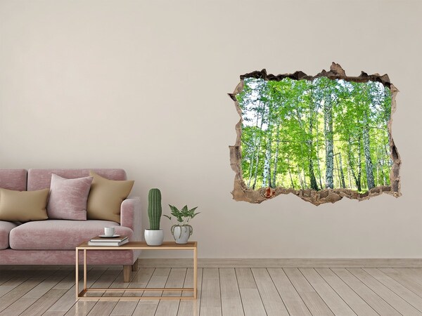 Sticker buco nel muro Foresta verde in un buco nel muro