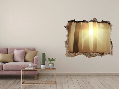 Adesivo buco nel muro Mattina dorata nella foresta