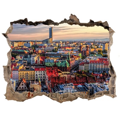 Sticker buco nel muro Una vista a volo d'uccello della città