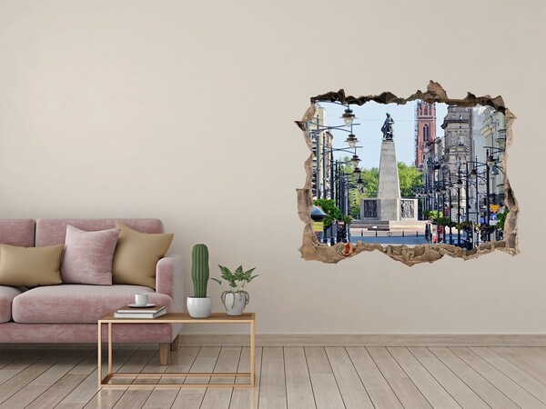 Adesivo buco nel muro Via con monumento