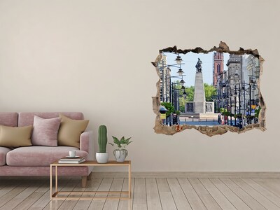 Adesivo buco nel muro Via con monumento