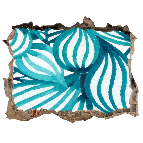 Sticker buco nel muro Foglie tropicali in un buco nel muro