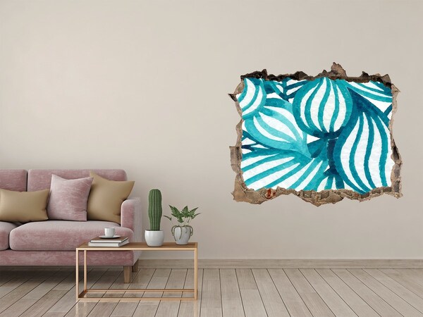 Sticker buco nel muro Foglie tropicali in un buco nel muro