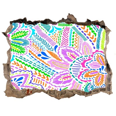 Finto buco nel muro 3D Motivo floreale nei colori dell'arcobaleno