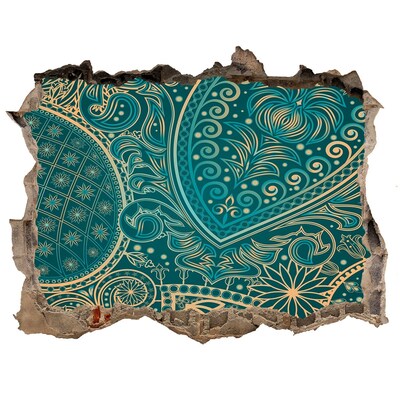 Sticker buco nel muro Fantasia boho verde