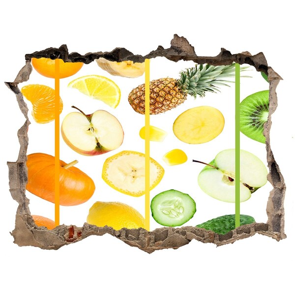 Sticker buco nel muro Frutta fresca nel cemento
