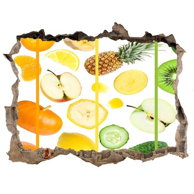 Sticker buco nel muro Frutta fresca nel cemento