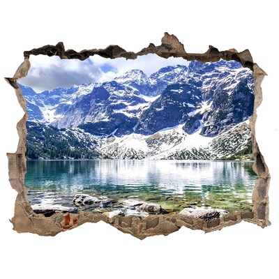 Finto buco nel muro 3D Paesaggio montano con lago