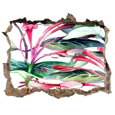 Adesivo buco nel muro Giardino fiorito dietro il muro