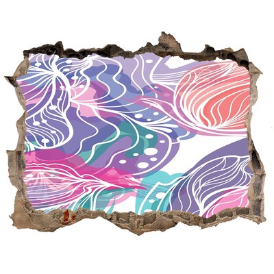 Finto buco nel muro 3D Motivi floreali nel buco nel muro