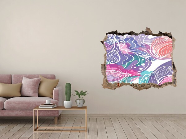 Finto buco nel muro 3D Motivi floreali nel buco nel muro