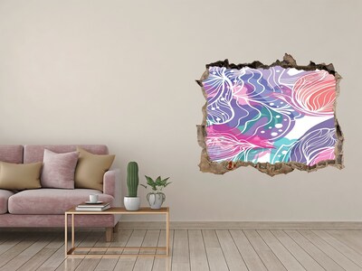 Finto buco nel muro 3D Motivi floreali nel buco nel muro