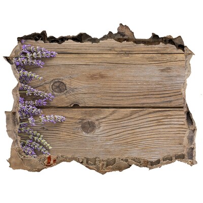 Finto buco nel muro 3D Fiori di lavanda in una scatola di legno