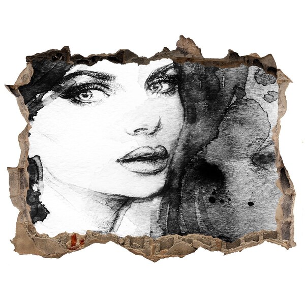 Sticker buco nel muro Ritratto in un buco nel muro