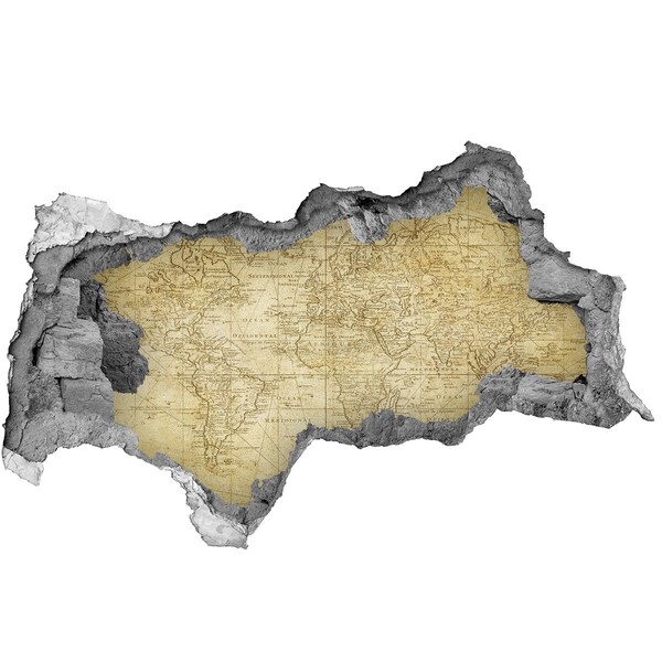 Finto buco nel muro 3D Antica mappa dell'Africa