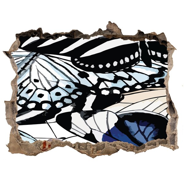 Sticker buco nel muro Farfalle in una composizione colorata