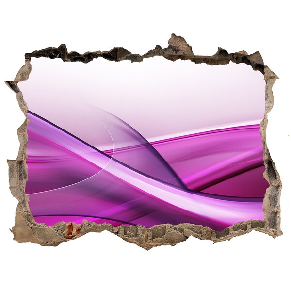 Finto buco nel muro 3D Un'onda dalle sfumature di viola